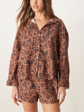 NWT Free People leopard pj set